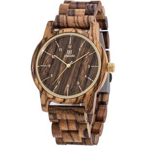 ✨ Leeev Unisex Natural Men Brown Wooden Series 40 mm Gift Box & Band Watches